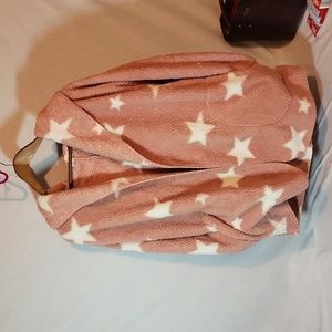 Hem & Thread Pink Star fleece hooded wrap, One size fits all ✨️Cozy✨️